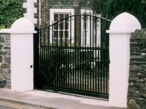 wrought iron tracked sliding gate