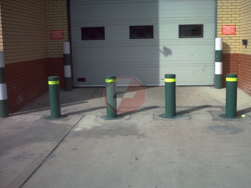 Automatic rising bollards